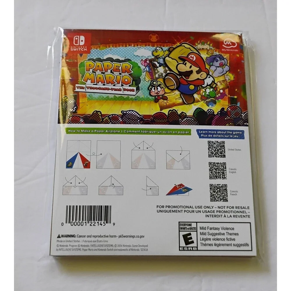 Paper Mario: The Thousand-Year Door Character Notepad Nintendo Rewards New [FL]